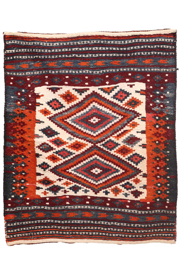 Semi-antique Bakhtiari sofreh kilim from Iran. 112x95 cms - Image 6