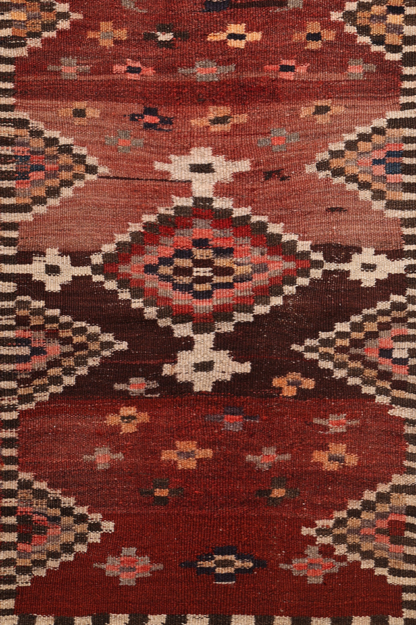 Kilim sofreh semi antiguo Bakhtiari, Irán. 122x110 cms - Imagen 3