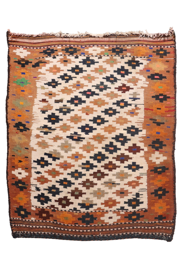 Kilim sofreh semi antiguo Bakhtiari, Irán. 103x88 cms - Imagen 2