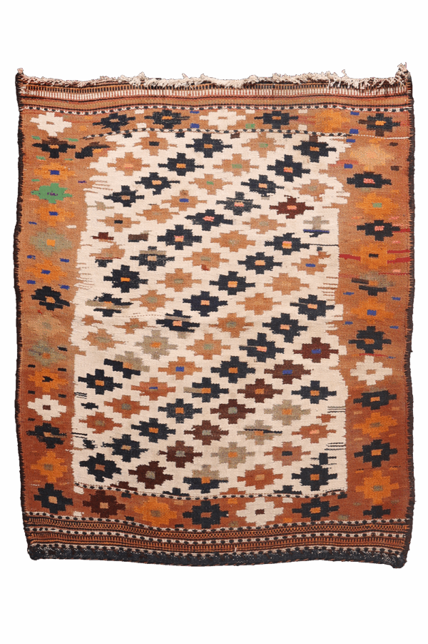 Kilim sofreh semi antiguo Bakhtiari, Irán. 103x88 cms - Imagen 5
