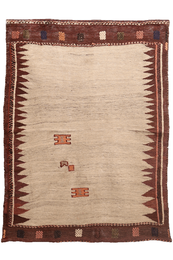 Vintage Qashqai sofreh kilim from Iran. 130x103 cms - Image 6