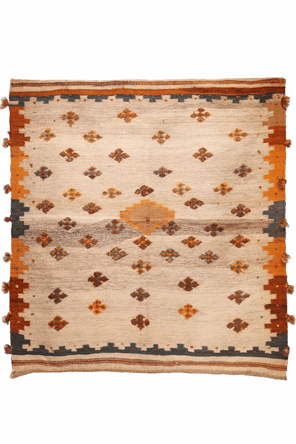 Semi-antique Qashqai kilim from Iran. 141x129 cms - Image 6