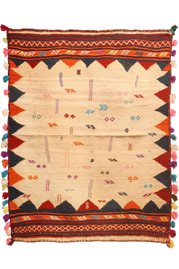 Kilim sofreh vintage Qashqai, Irán. 149x116 cms - Imagen 2