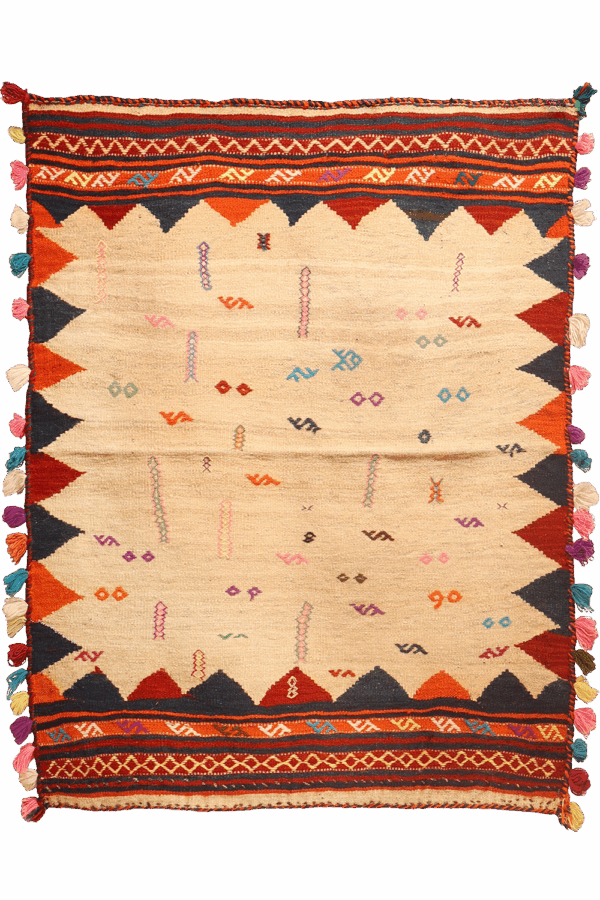 Kilim sofreh vintage Qashqai, Irán. 149x116 cms - Imagen 5