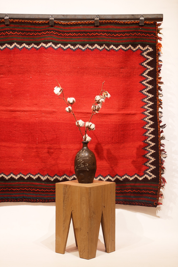 Kilim sofreh vintage Qashqai, Irán. 127x130 cms
