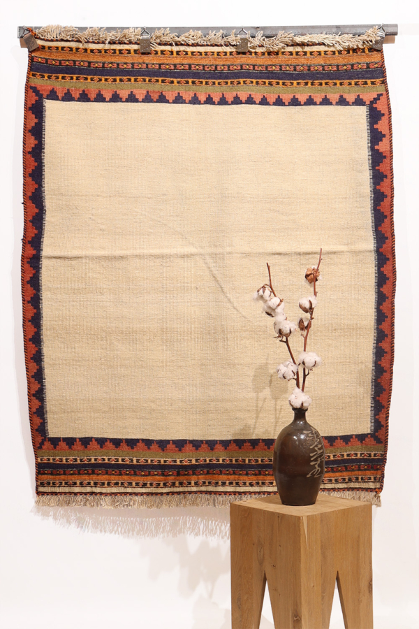 Kilim sofreh vintage Qashqai, Irán. 135x115 cms