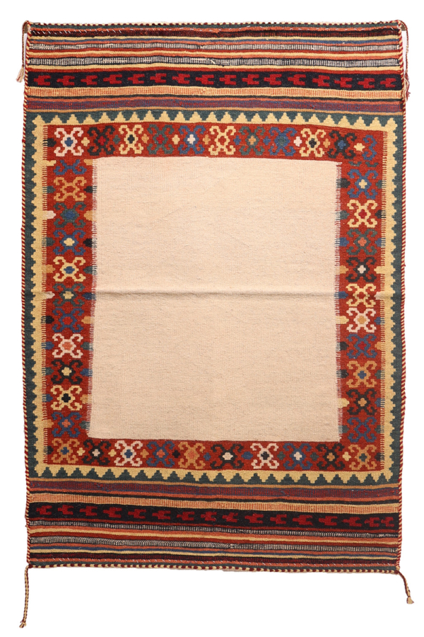 Vintage Qashqai Sofreh kilim from Iran. 144x102 cms - Image 2