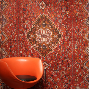 Alfombra vintage Qashqai, Irán. 346x233 cms