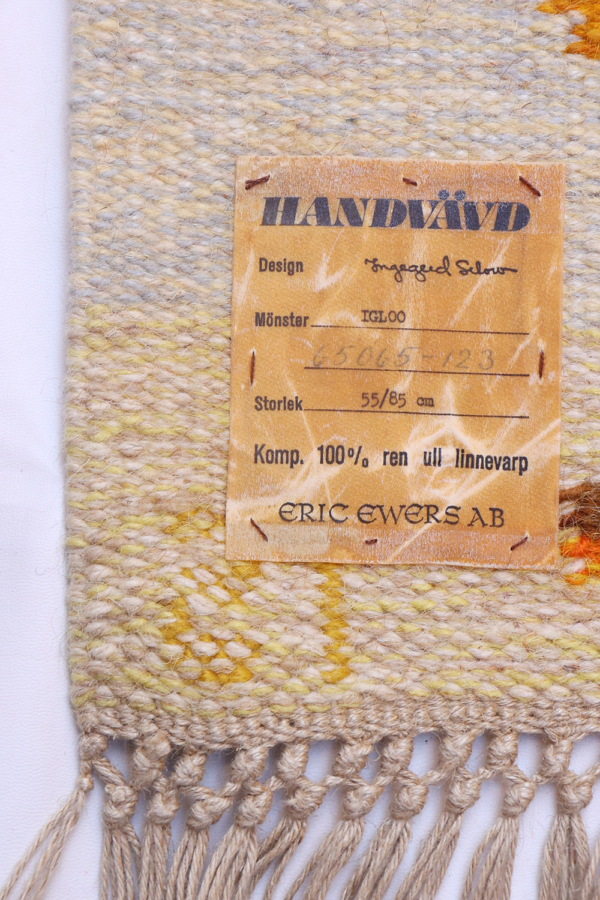 Kilim o Rölakan vintage Ingered Silow, Suecia. 85x55 cms - Imagen 2