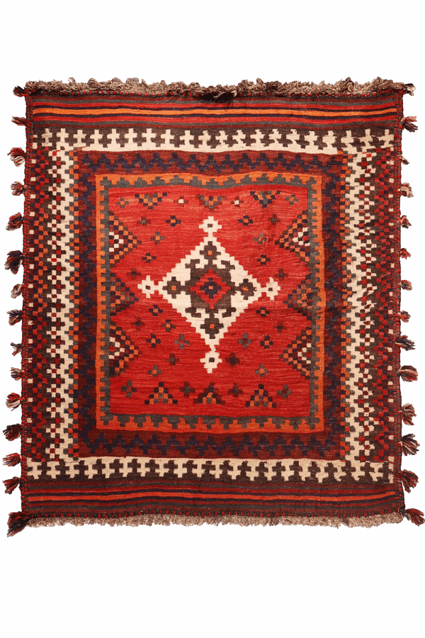 Kilim árabe semi antiguo, Irán. 145x130 cms - Imagen 5