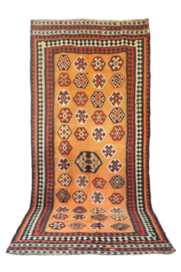 Semi-antique Qashqai kilim from Iran. 350x166 cms - Image 2