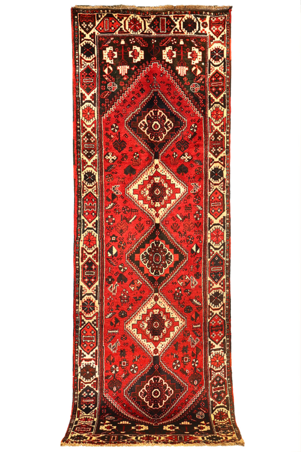 Alfombra vintage Qashqai, Irán. 331x110 cms - Imagen 2