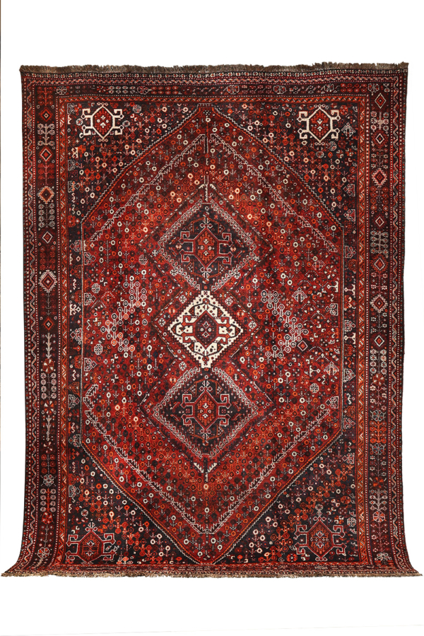 Alfombra semi antigua Qashqai, Irán. 302x213 cms - Imagen 2