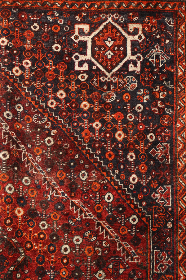 Alfombra semi antigua Qashqai, Irán. 302x213 cms - Imagen 7