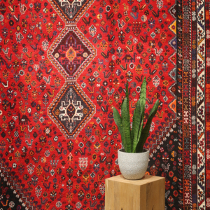 Alfombra vintage Qashqai, Irán. 316x215 cms