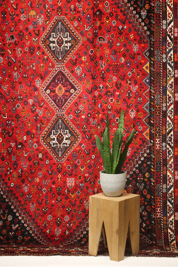 Alfombra vintage Qashqai, Irán. 316x215 cms