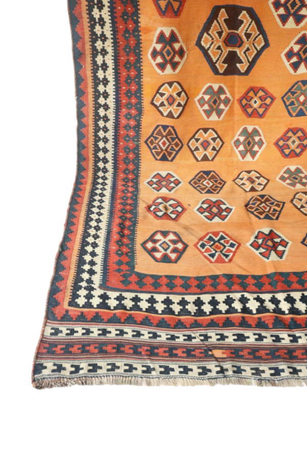 Semi-antique Qashqai kilim from Iran. 350x166 cms - Image 4