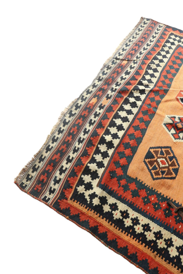Semi-antique Qashqai kilim from Iran. 350x166 cms - Image 5