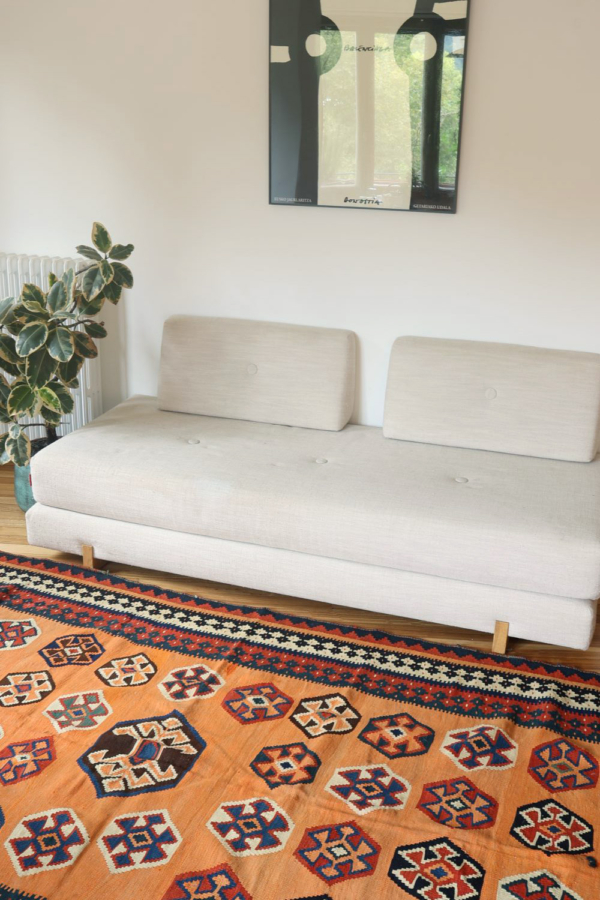 Semi-antique Qashqai kilim from Iran. 350x166 cms - Image 8