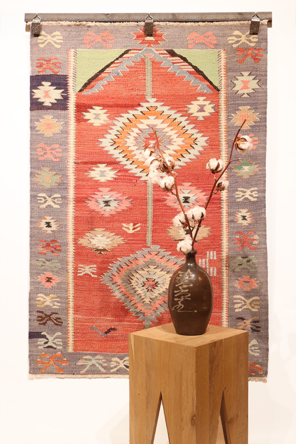 Kilim vintage de Dursunbey, Turquía. 129x85 cms