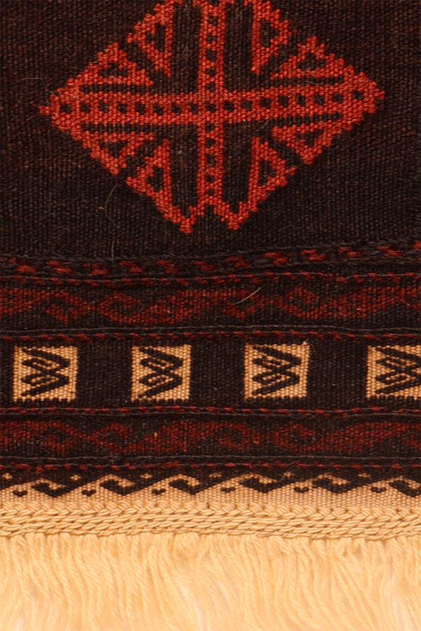 Kilim dasterkhan semi antiguo Baluch, Afganistán. 143x89 cms - Imagen 5