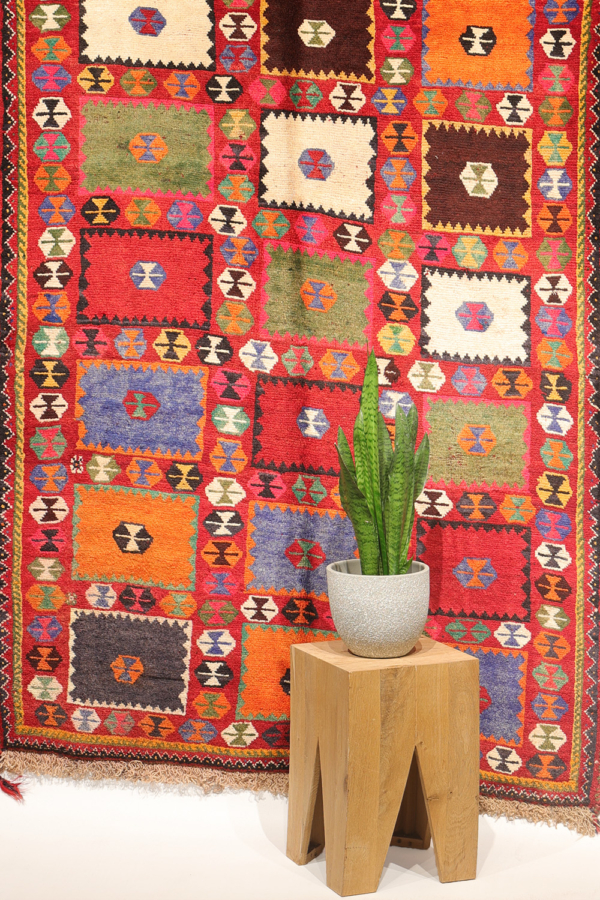 Alfombra vintage Qashqai, Irán. 253x134 cms