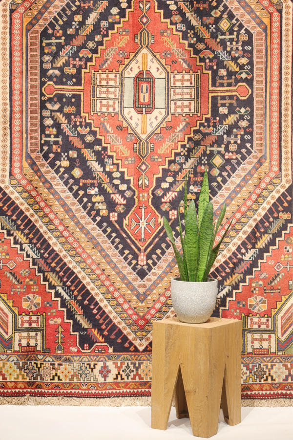 Alfombra vintage Qashqai, Irán. 276x188 cms