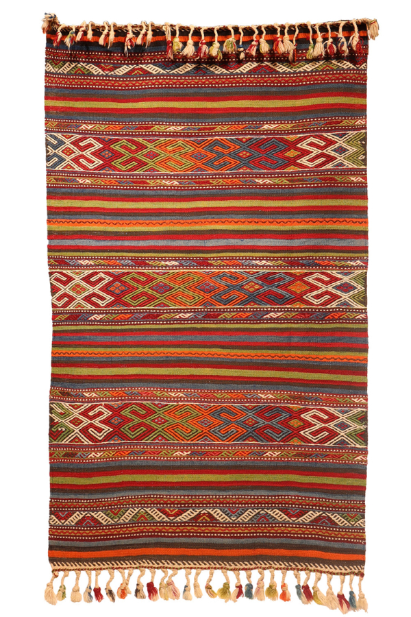Semi-antique Balıkesir kilim from Turkey. 143x80 cms - Image 2