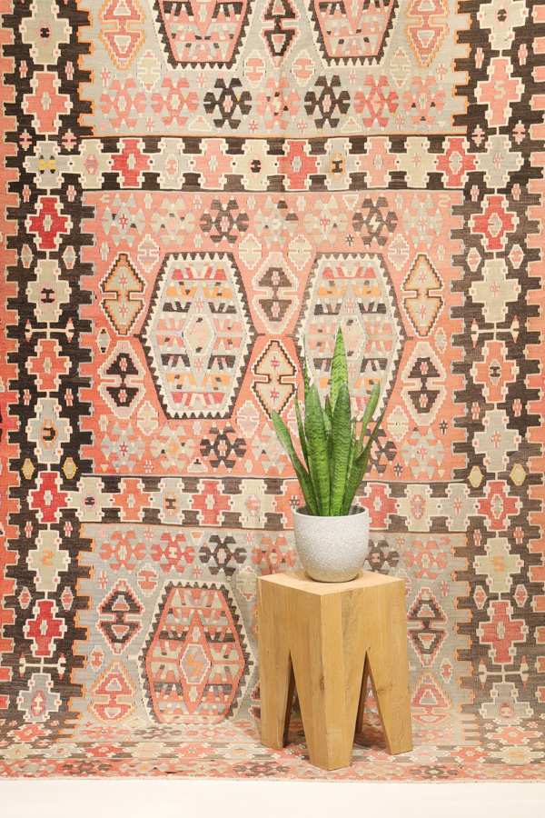 Semi-antique Esme kilim from Turkey. 335x183 cms