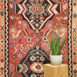 Kilim antiguo Shahsevan, Irán. 312x150 cms