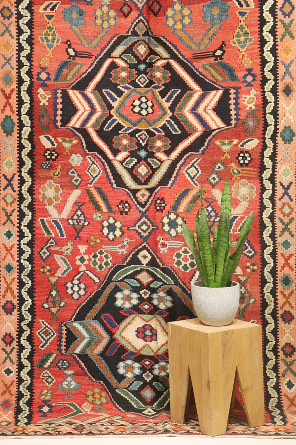 Antique Shahsavan kilim from Iran. 312x150cms