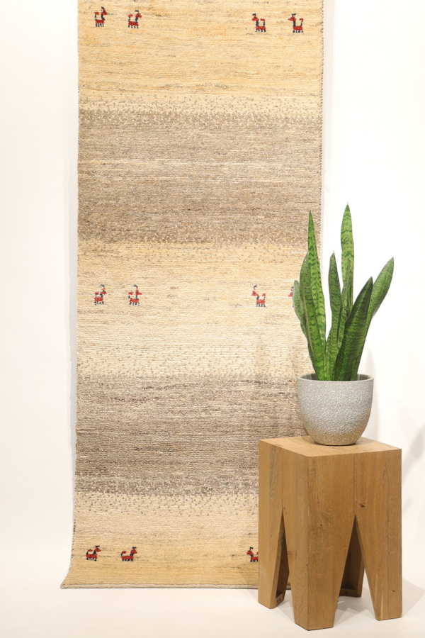 Qashqai gabbeh rug from Iran. 248x70 cms