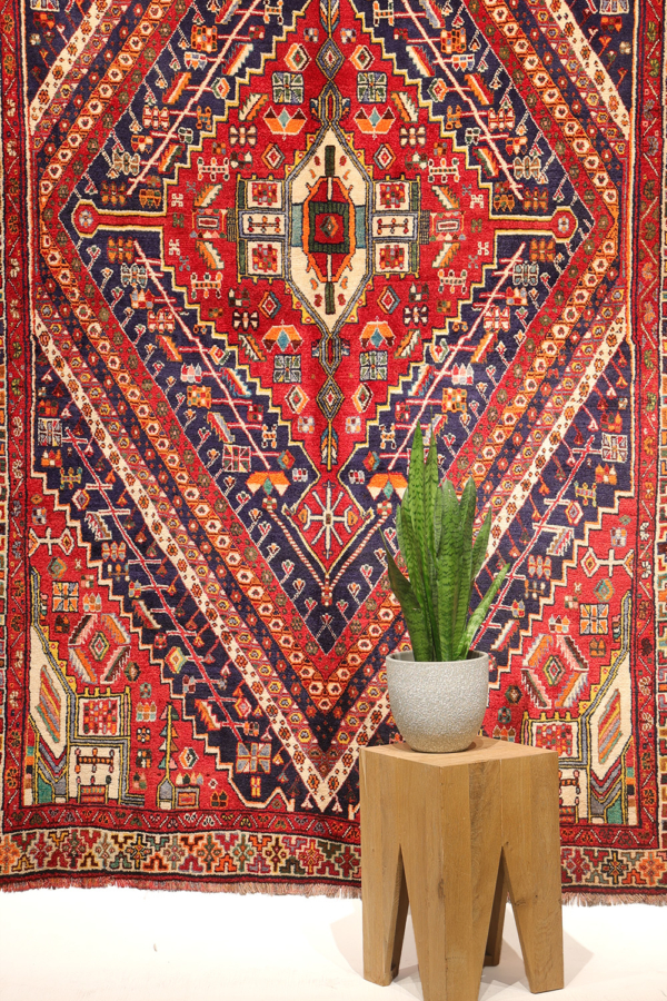 Alfombra vintage Qashqai, Irán. 268x161 cms
