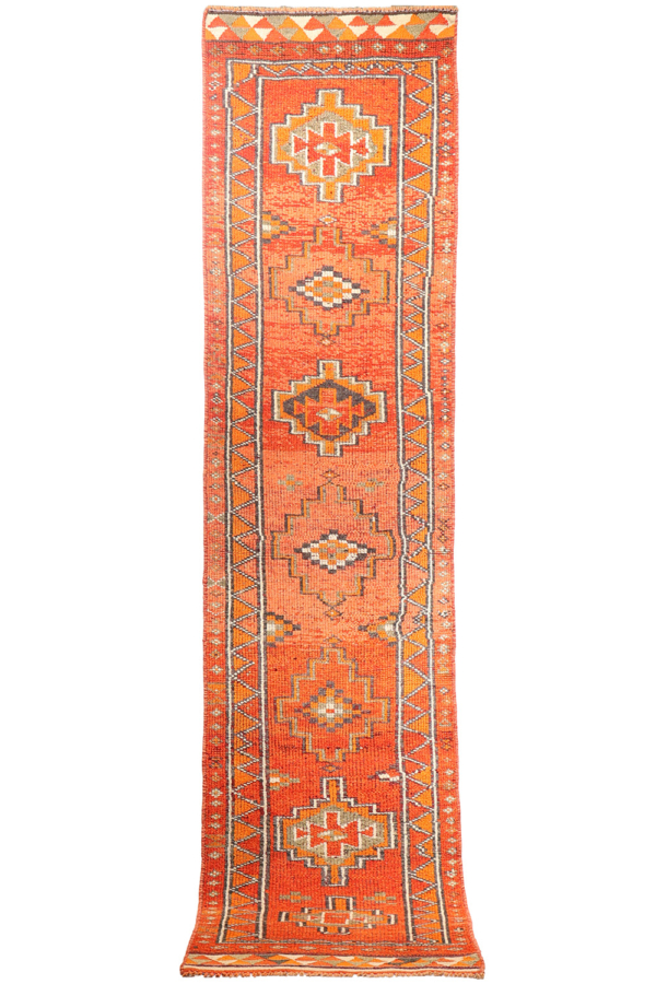 Alfombra pasillera vintage kurda Herki, Irak. 347x83 cms - Imagen 2