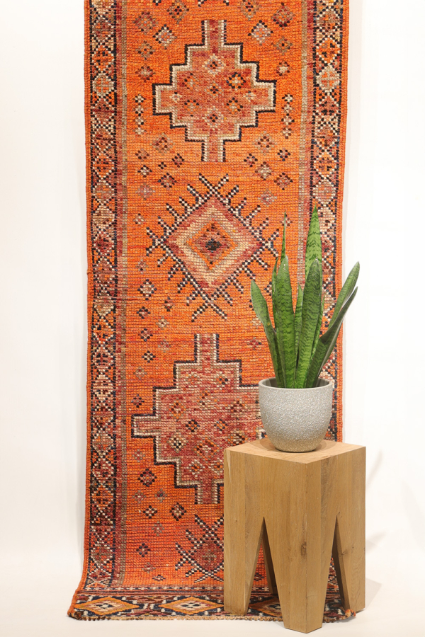 Alfombra pasillera Herki vintage, Irak. 289x76 cms