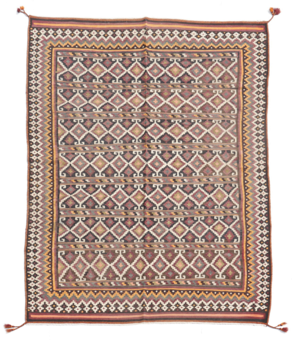 Kilim semi-antiguo árabe de Shiraz, Irán. 250x162 cms - Imagen 2