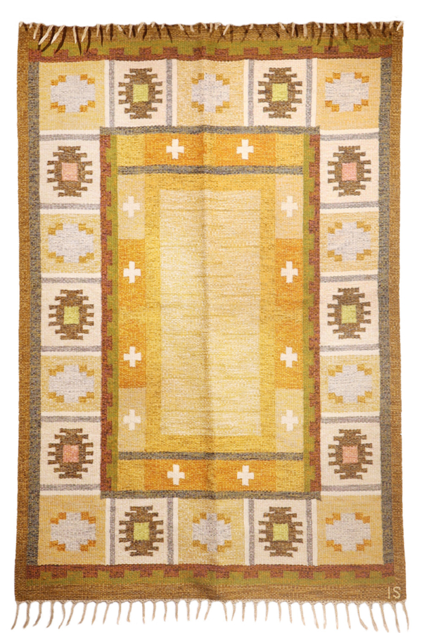 Vintage Ingered Silow flatweave or röllakan, Sweden. 233x163 cms - Image 2