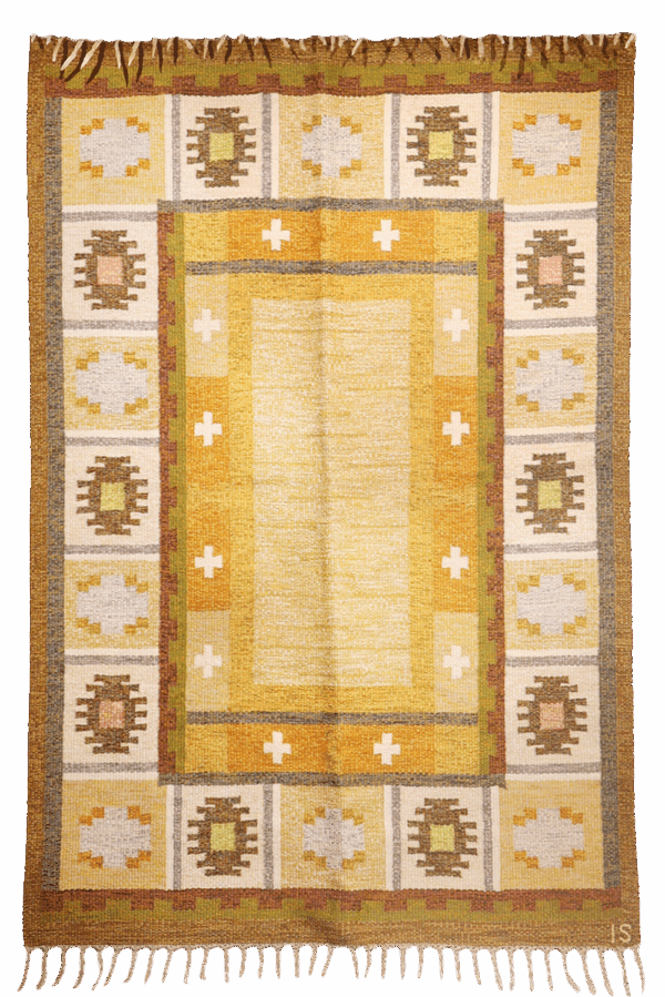 Vintage Ingered Silow flatweave or röllakan, Sweden. 233x163 cms - Image 7