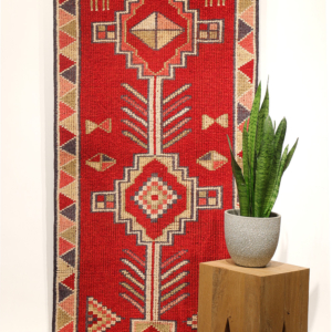 Alfombra de pasillo vintage kurda Herki, Irak. 408x80 cms