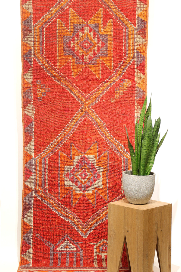 Alfombra de pasillo Herki kurda, Irak. 306x85 cms