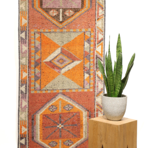 Vintage Herki Kurdish runner from Iraq. 392x73 cms