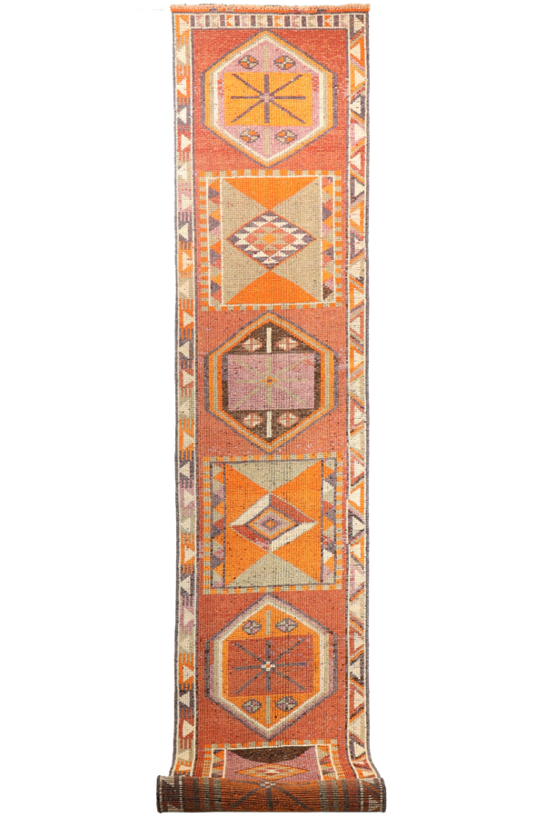 Alfombra pasillera Herki kurda, Irak. 392x73 cms - Imagen 2