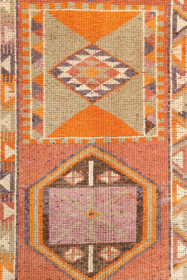 Alfombra pasillera Herki kurda, Irak. 392x73 cms - Imagen 5