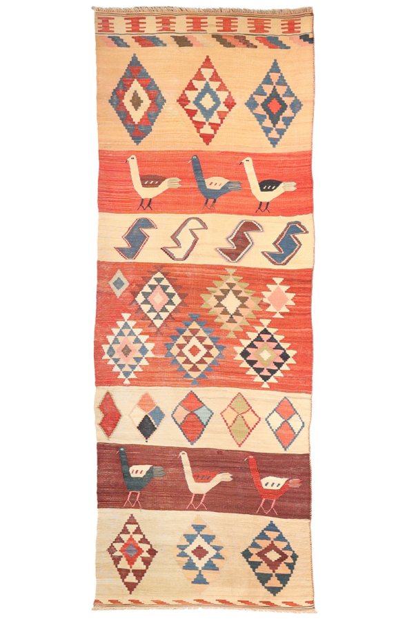 Vintage Qashqai kilim from Iran. 289x105 cms - Image 2
