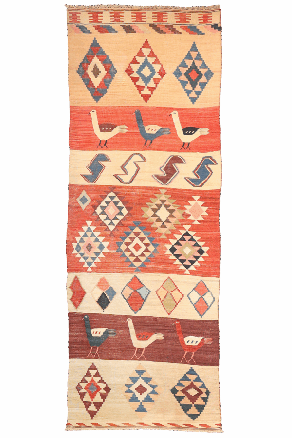 Vintage Qashqai kilim from Iran. 289x105 cms - Image 10