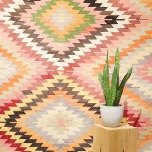 Kilim vintage de Denizli, Turquía. 285x202 cms