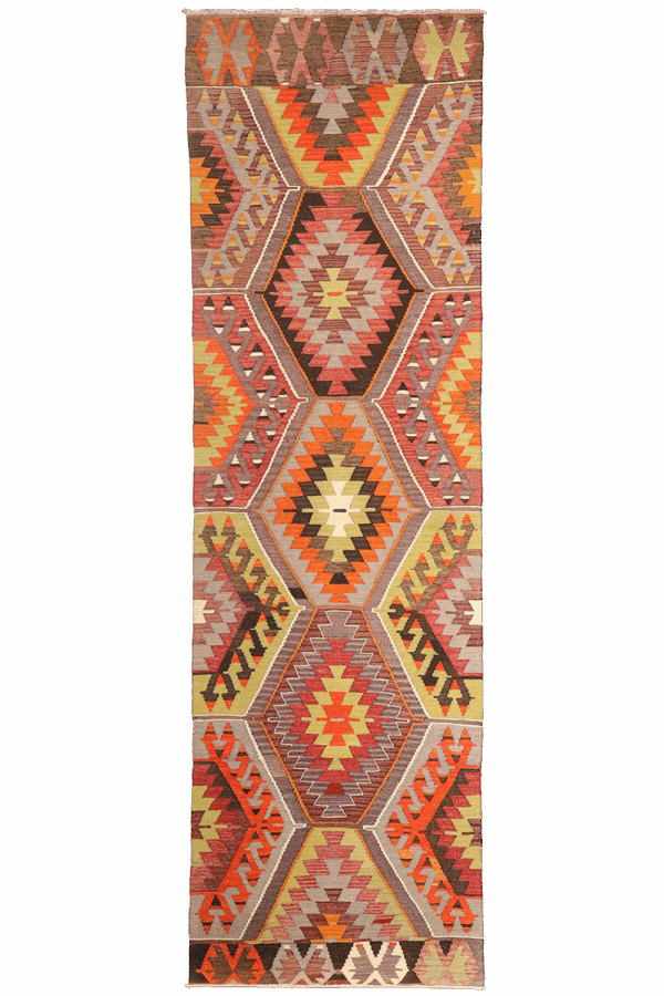 kilim semi antiguo de pasillo de Salihi, Turquía. 292x87 cms - Imagen 9