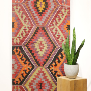 Semi-antique Salihi kilim runner from Turkey. 267x82 cms
