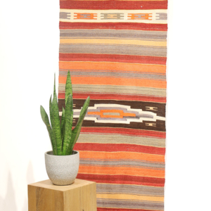 Semi-antique Acipayam kilim from Turkey. 247x60 cms