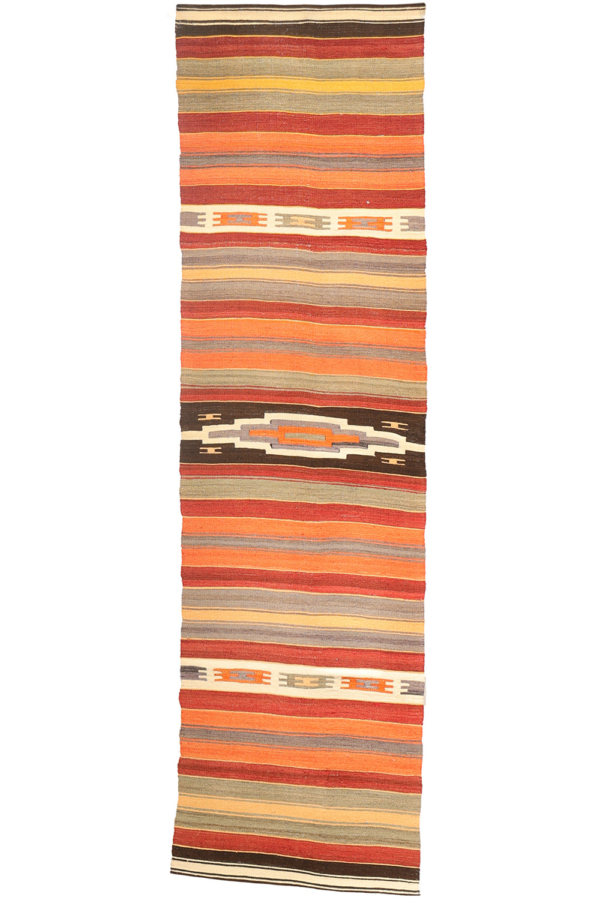 Semi-antique Acipayam kilim from Turkey. 247x60 cms - Image 2